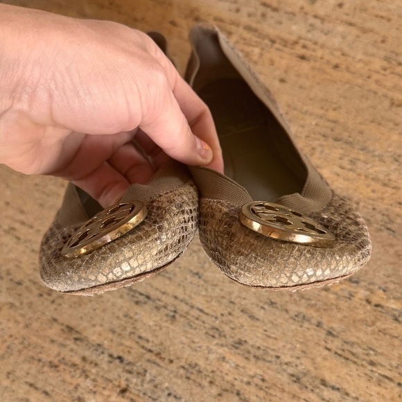 Tory Burch | Snakeskin Ballet Flats grey gray two-tone python sz 6 - Picture 4 of 5
